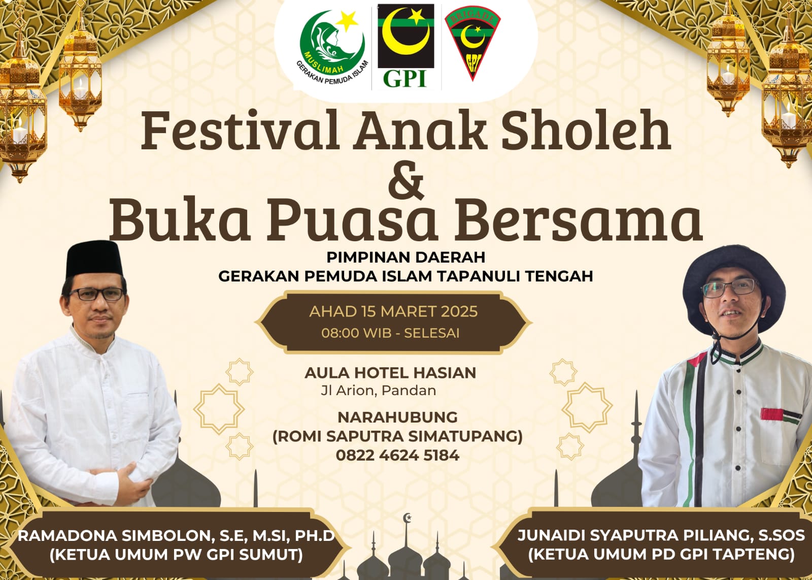 PD GPI Tapteng Akan Gelar Festival Anak Sholeh dan Buka Bersama